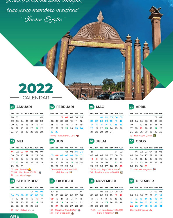 kalendar 2022